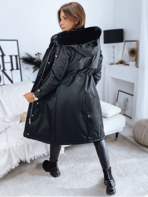 Čierna dámska bunda v módnom prevedení Bemoli