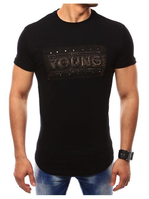 Trendy čierne tričko YOUNG
