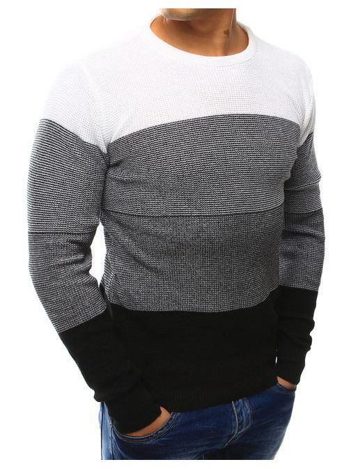 Atraktívny kombinovaný biely sveter