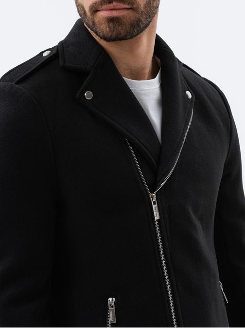 Originálny kabát v čiernej farbe C537