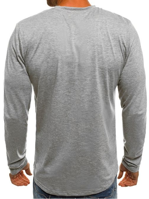 Sivé tričko s dlhým rukávom a zaujímavou potlačou SX03
