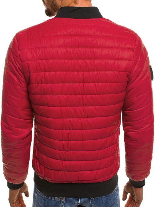 Červená prešívaná bomber bunda NATURE 5026/18