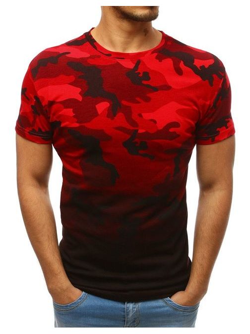 Trendy maskáčové tričko červené