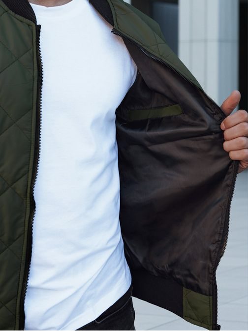 Senzačná prešívaná bomber bunda zelená