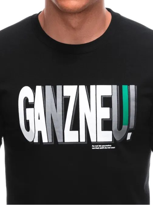 Pánska čierna mikina s výrazným nápisom B1652