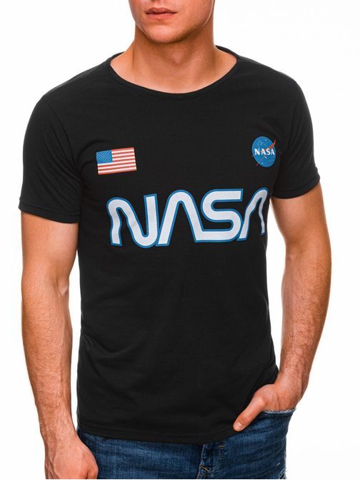 Čierne tričko s potlačou NASA S1437