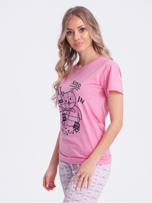 Ružové dámske pyžamo macko ULR270