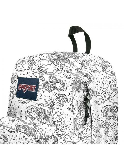 Biely kreslený ruksak Jansport SuperBreak One
