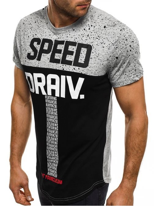 Sivé tričko SPEED DRAIV J.STYLE SS095