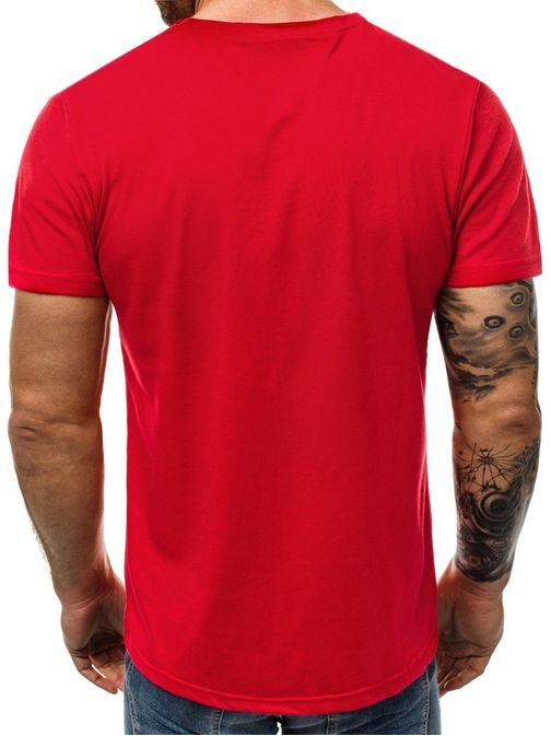 Atraktívne červené pánske tričko  JS/10885