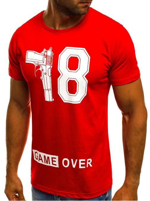 Pánske červené tričko "GAME OVER" O/1174