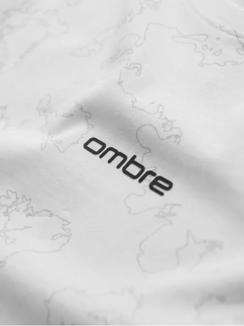 Biele pánske tričko s kvetinovou potlačou a nápisom V2 TSPT-0263