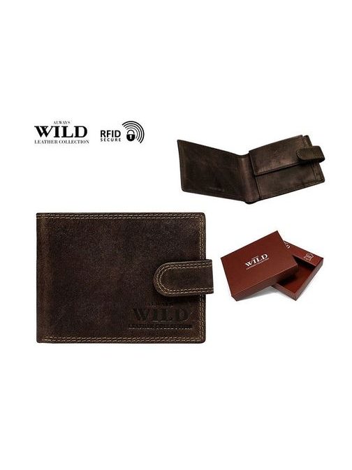 Krásna pánska hnedá peňaženka Wild