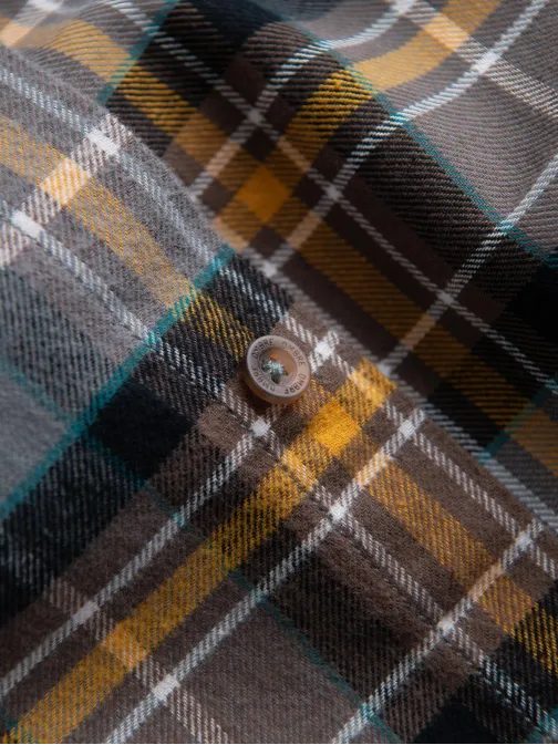 Štýlová flanelová károvaná šedo žltá košeľa V1 SHCS-0149