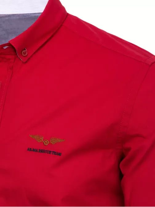 Trendová košeľa v červenej farbe z bavlny