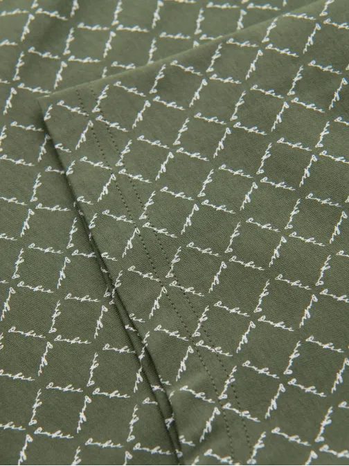 Pánske olivové tričko s trendy potlačou V2 TSFP-0250