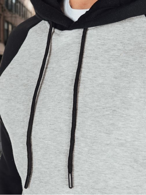 Jedinečná šedá mikina s kapucňou