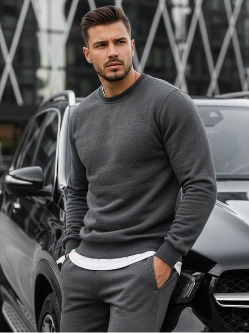 Antracitová pánska mikina