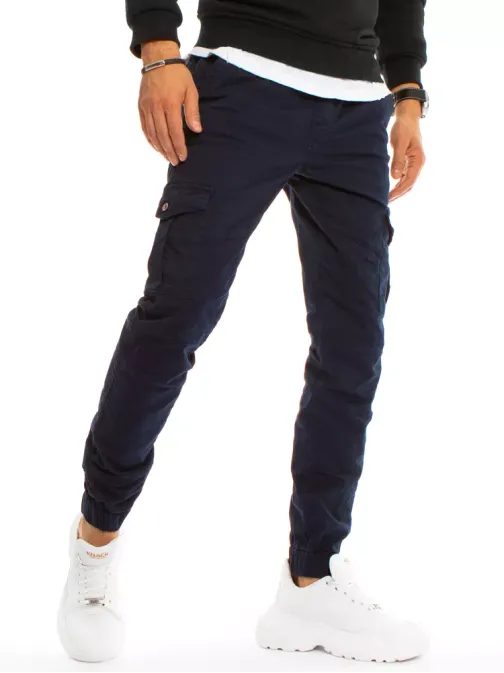 Trendové kapsáčové nohavice v granátovej farbe