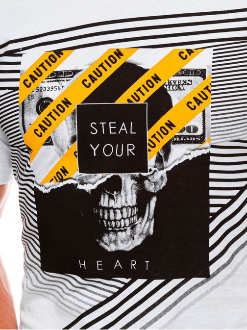 Zaujímavé biele tričko Steal Your Heart S1469