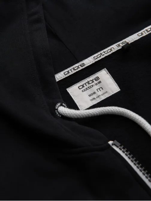 Základná čierna mikina na zips V5 SSBZ-0178
