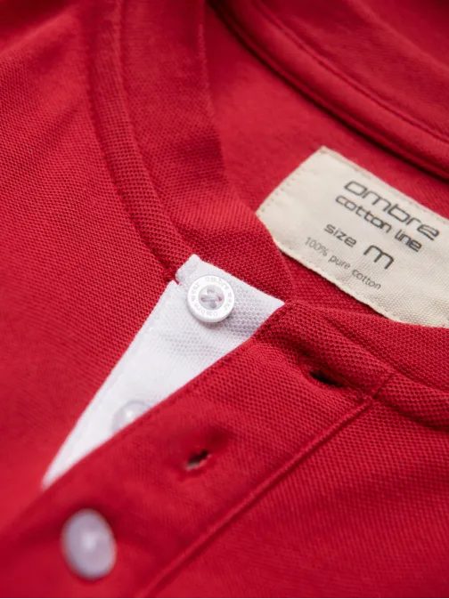 Pohodlná trendy červená polokošeľa V2 TSCT-0156