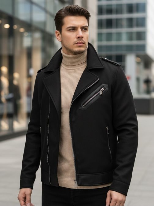 Jedinečná čierna zateplená motorkárska bunda