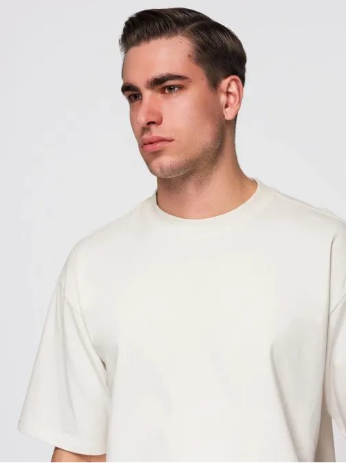 Ecru tričko voľného strihu V2 TSBC-0267