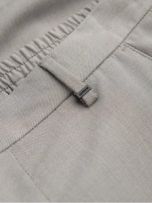 Trendy svetlo šedé chinos nohavice s elastickým pásom V1 PACP-0157