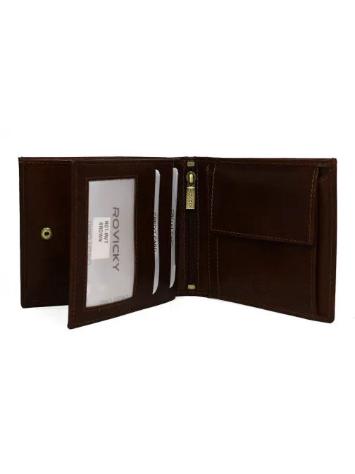 Tmavohnedá pánska peňaženka Rovicky