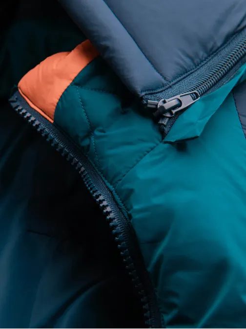 Modro-oranžová prešívaná retro bunda V3 JALP-0175