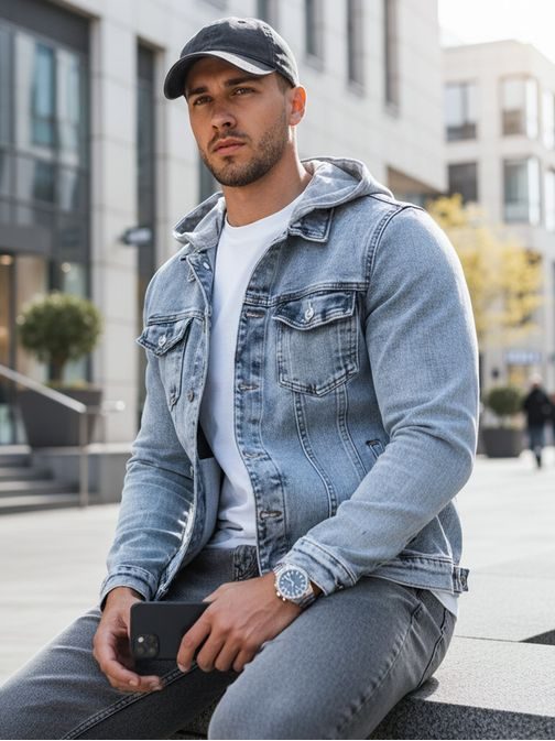 Rifľová pánska bunda s kapucňou