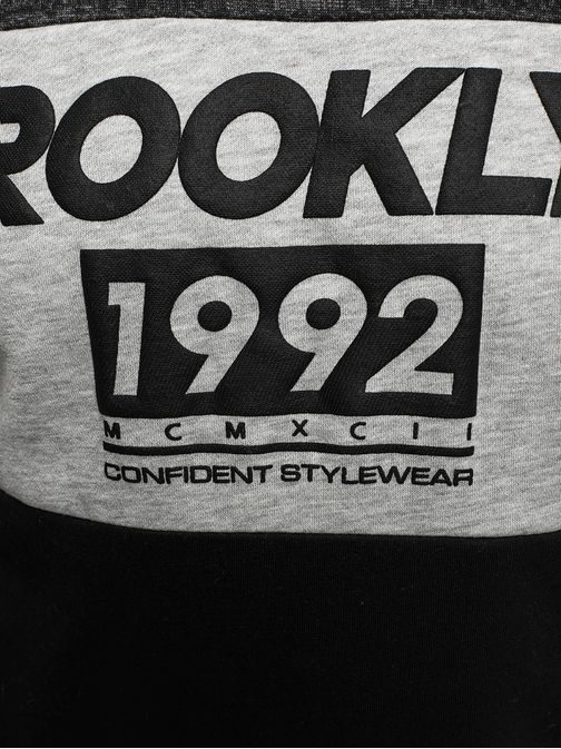 BROOKLYN 1992 pánska mikina čierna s potlačou J.STYLE DD24