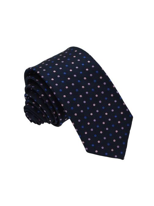 Pánska modrá kravata s motívom bodiek