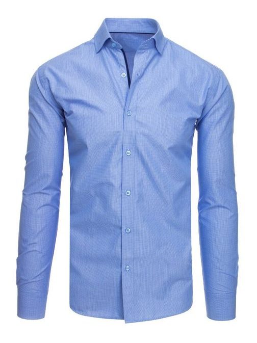 Košeľa s dlhým rukávom v modrej farbe