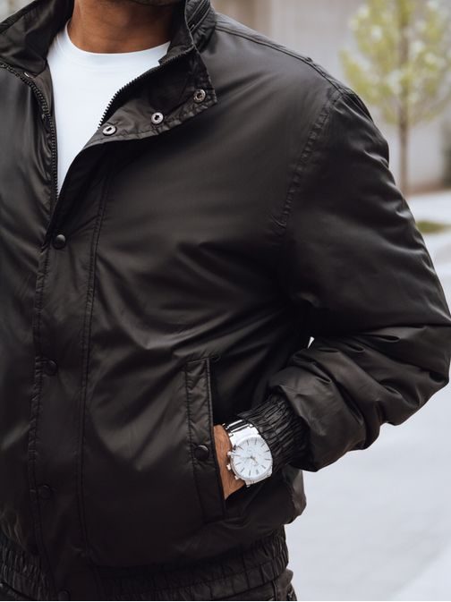 Čierna prechodná bunda moderného dizajnu