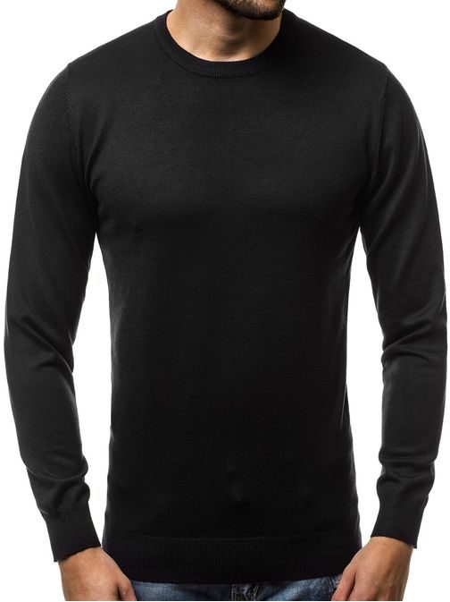 Jednoduchý čierny sveter BL/M001Z
