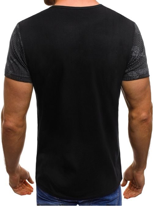 Čierne tričko v atraktívnom dizajne Super Hot JS/SS393