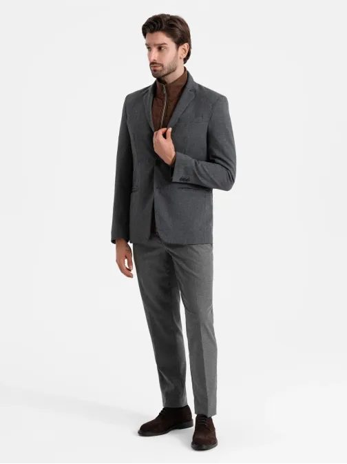 Originálne grafitové pánske sako V1-BLZB-0114