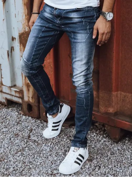 Modré trendy jeansy pre mužov