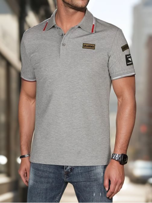 Trendy šedá pánska polokošeľa