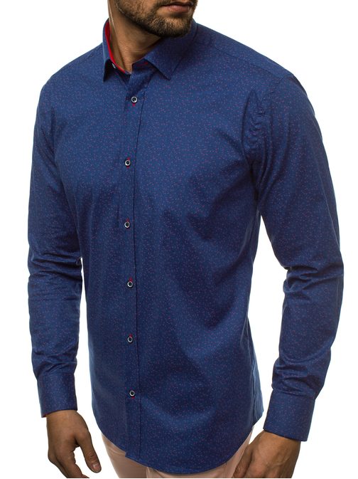 Modrá košeľa s jemným vzorom V/K147