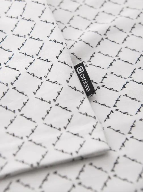 Pánske biele  tričko s trendy potlačou V3 TSFP-0250