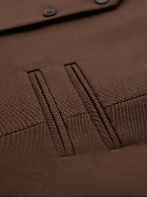 Módna pánska hnedá vesta V2 BLZV-0142