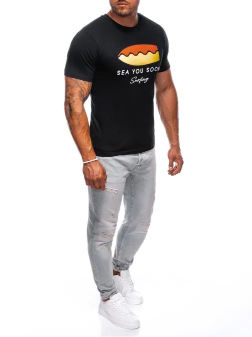 Letné trendy čierne tričko S2003