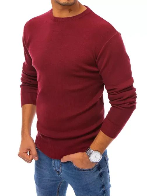 Bordový jednoduchý sveter