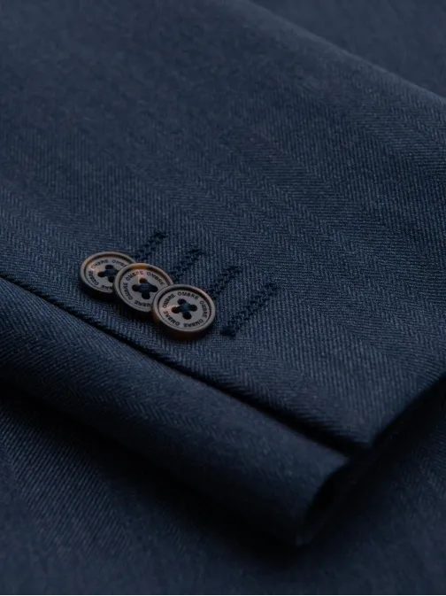 Elegantné tmavo modré pánske sako V3 BLZB-0135