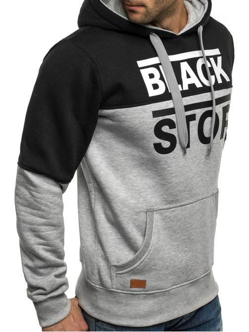 Black stop mikina J.STYLE JXW665 sivá