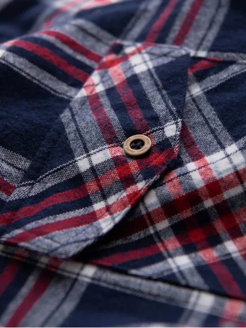 Trendy flanelová károvaná červeno granátová košeľa SHCS-0137