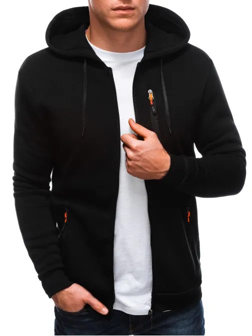 Pánska športová mikina čierna B1539